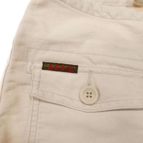 American Eagle Skirt 0 Beige Cotton Button Drawstring Pockets Womens Measure W28 - Picture 7 of 8